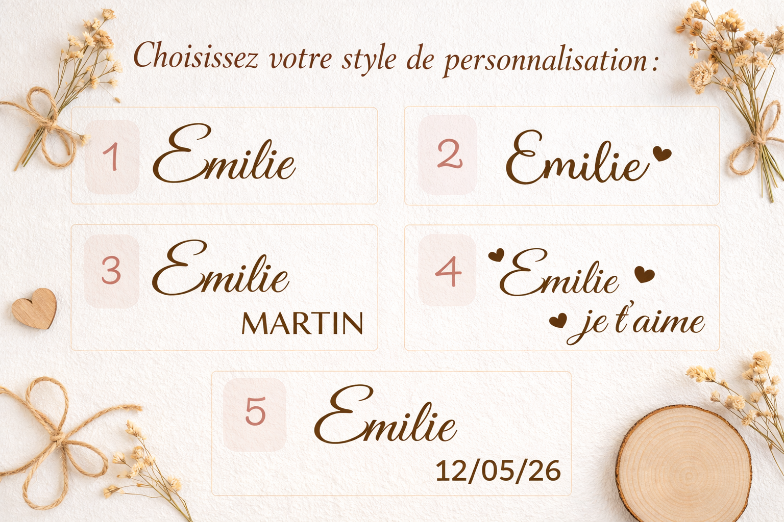 Choisissez votre style de personnalisation