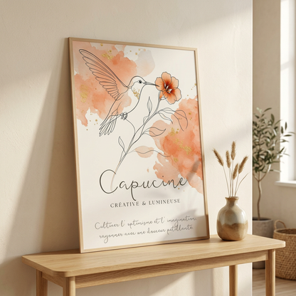 Poster Capucine sans cadre dans un décor lumineux