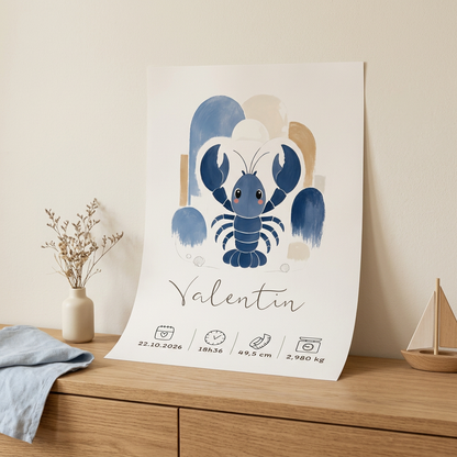 Affiche homard personnalisée sans cadre – Animal totem