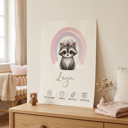 Poster Leya posé contre un mur, sans cadre ni scotch