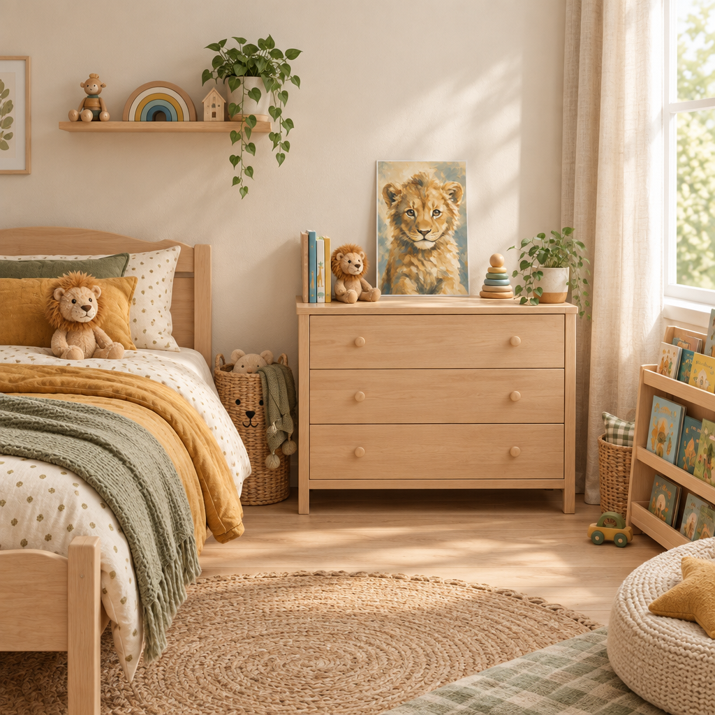 Poster lionceau dans une chambre d’enfant décorée