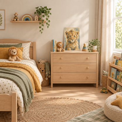 Poster lionceau dans une chambre d’enfant décorée