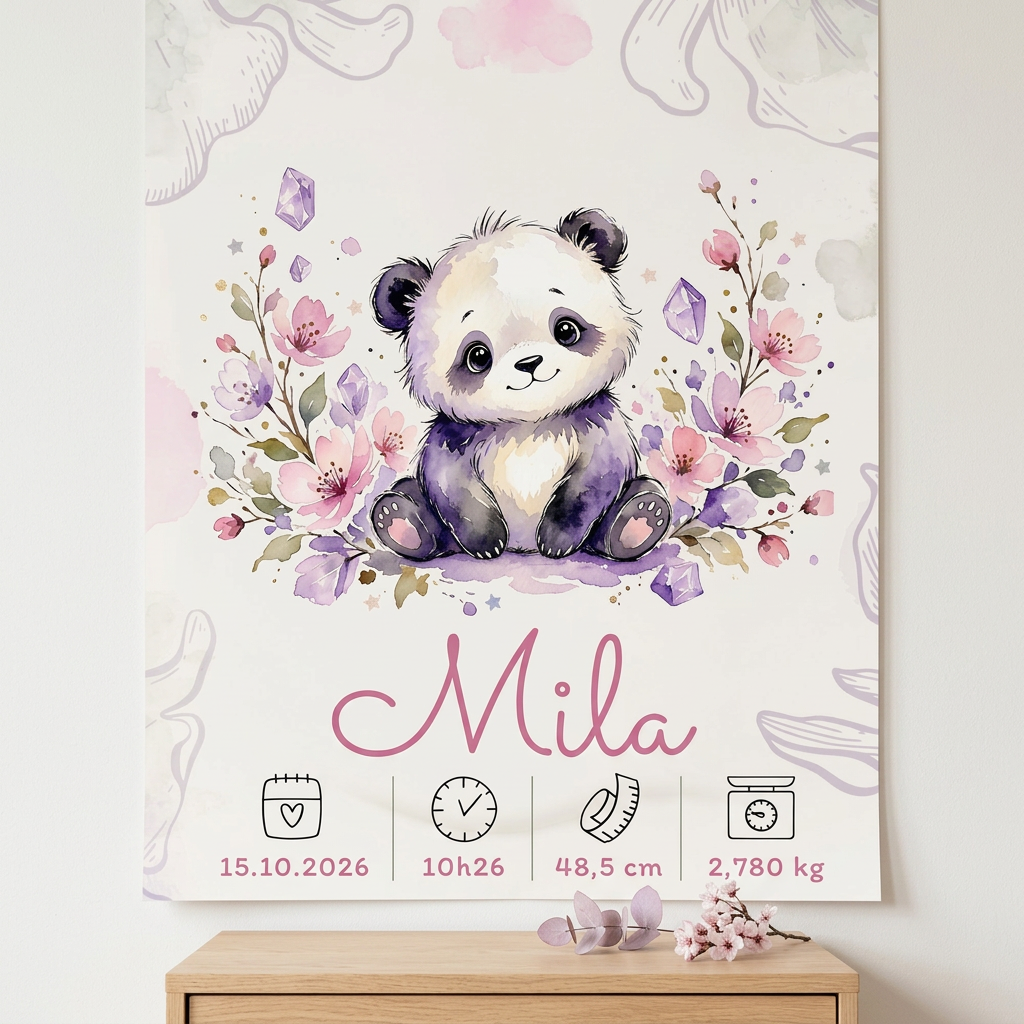 Poster Mila au mur sans cadre ni fixation visible