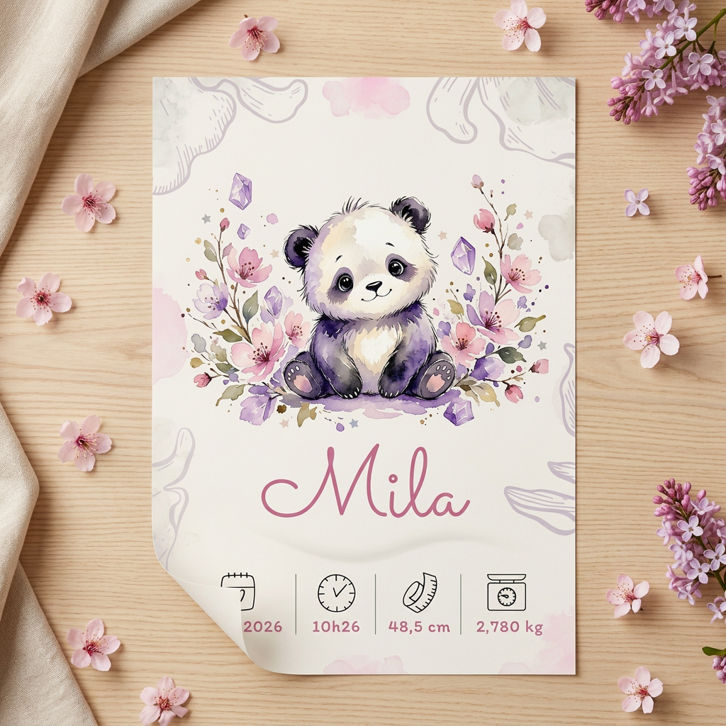 Poster Mila posé sur une table