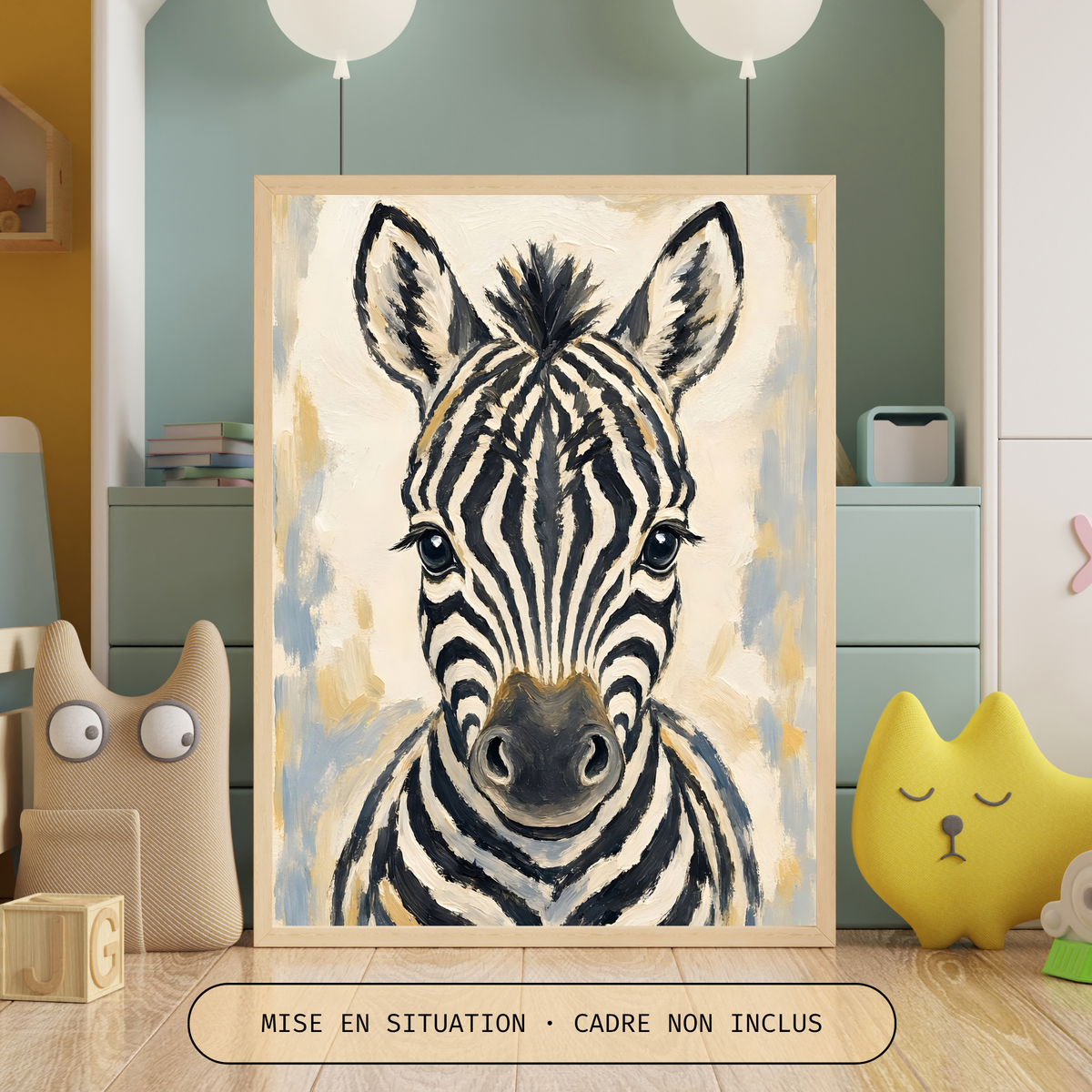 Poster bébé zèbre – affiche chambre d'enfant sans cadre