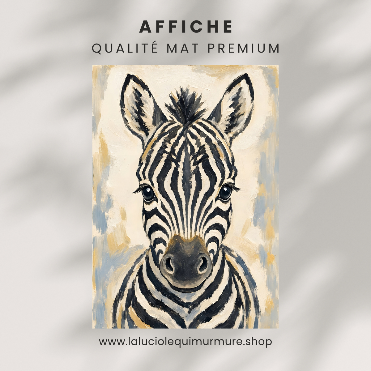 Poster bébé zèbre – affiche chambre d'enfant sans cadre