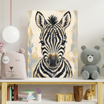 Poster bébé zèbre – affiche chambre d'enfant sans cadre