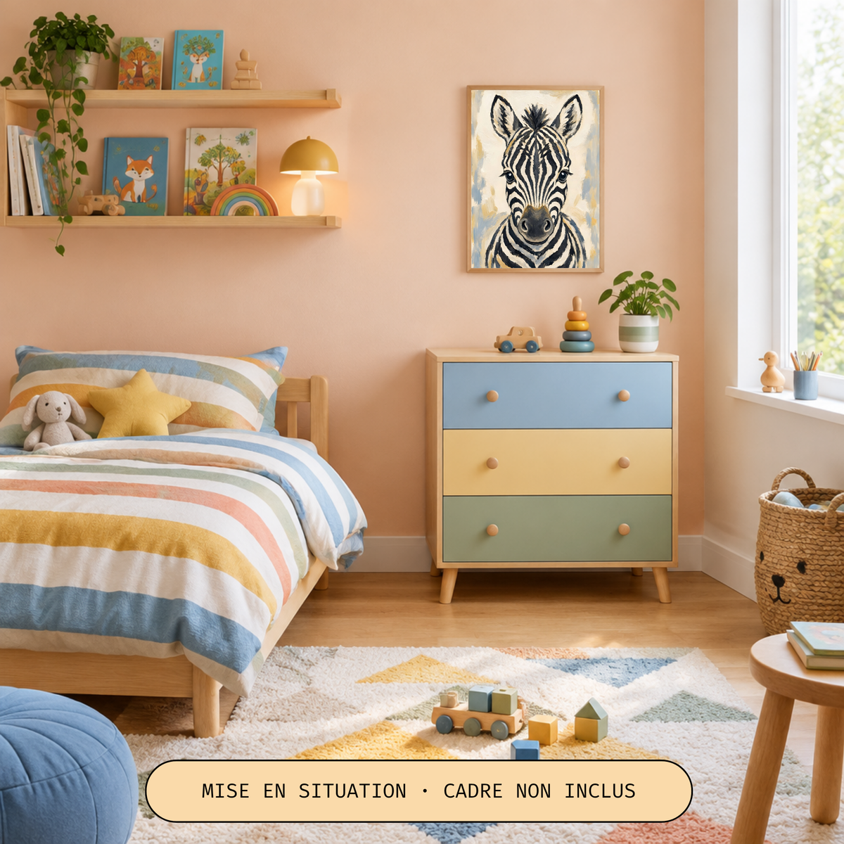 Poster bébé zèbre – affiche chambre d'enfant sans cadre