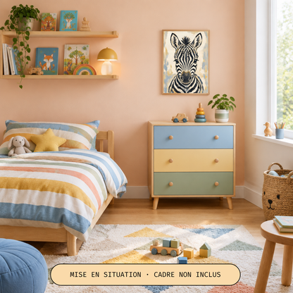 Poster bébé zèbre – affiche chambre d'enfant sans cadre