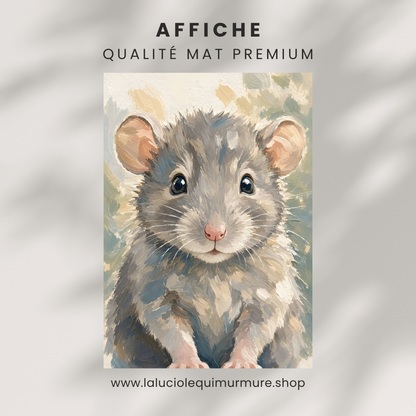 Poster bébé rat – affiche chambre d’enfant sans cadre