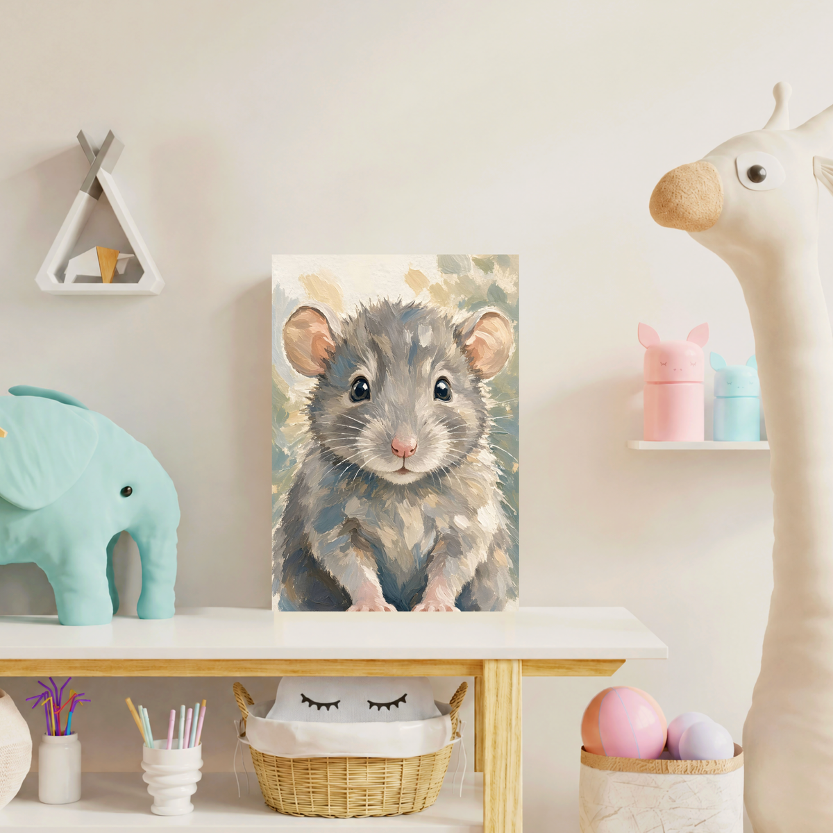 Poster bébé rat – affiche chambre d’enfant sans cadre