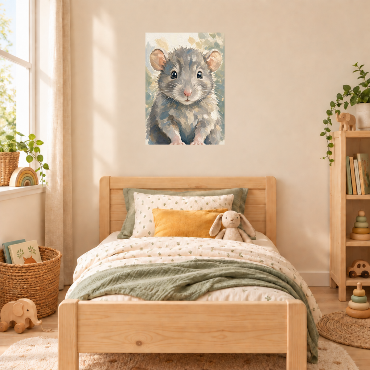 Poster bébé rat – affiche chambre d’enfant sans cadre