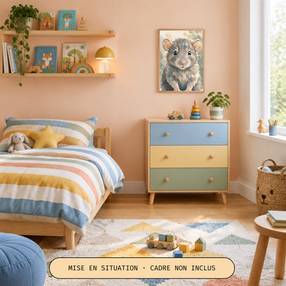Poster bébé rat – affiche chambre d’enfant sans cadre