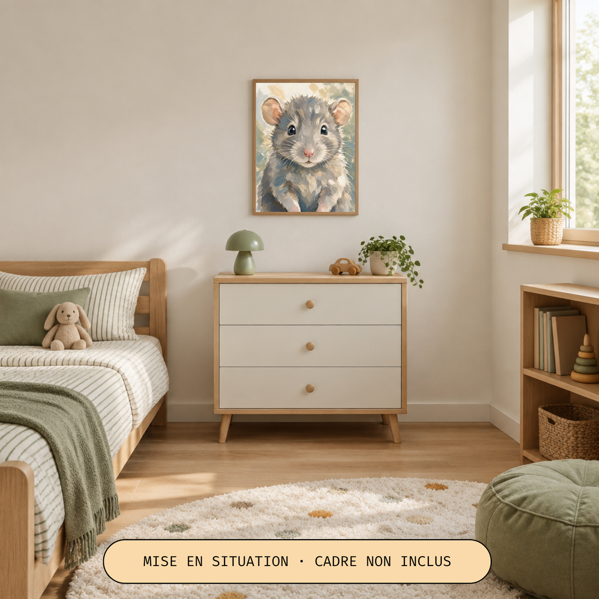 Poster bébé rat – affiche chambre d’enfant sans cadre