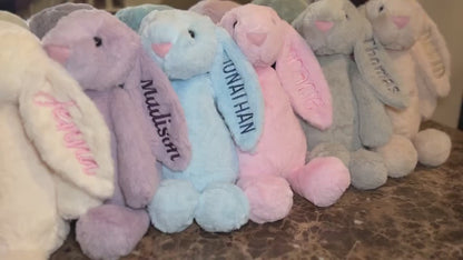 Peluche Lapin Personnalisable – Prénom brodé à la machine