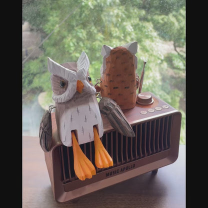 Hibou en bois articulé : figurine symbole de sagesse et de sérénité