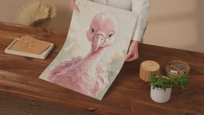 Poster bébé flamant rose – affiche sans cadre pour chambre d’enfant