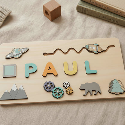 Puzzle Éveil Poétique - Odyssée Spatiale - Prénom Personnalisé