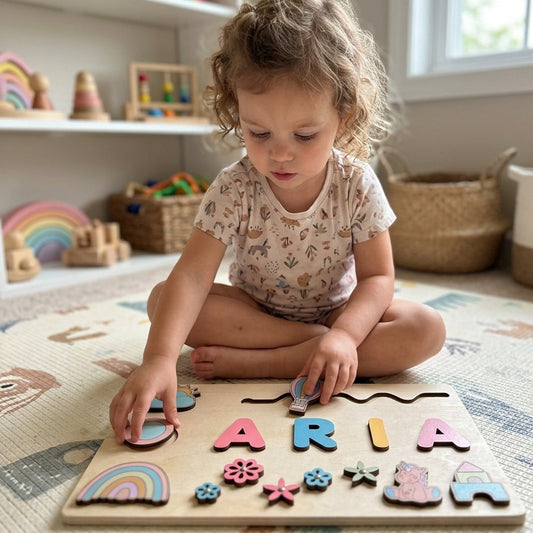 Puzzle Éveil Poétique - L'Éveil en Couleurs - Prénom Personnalisé