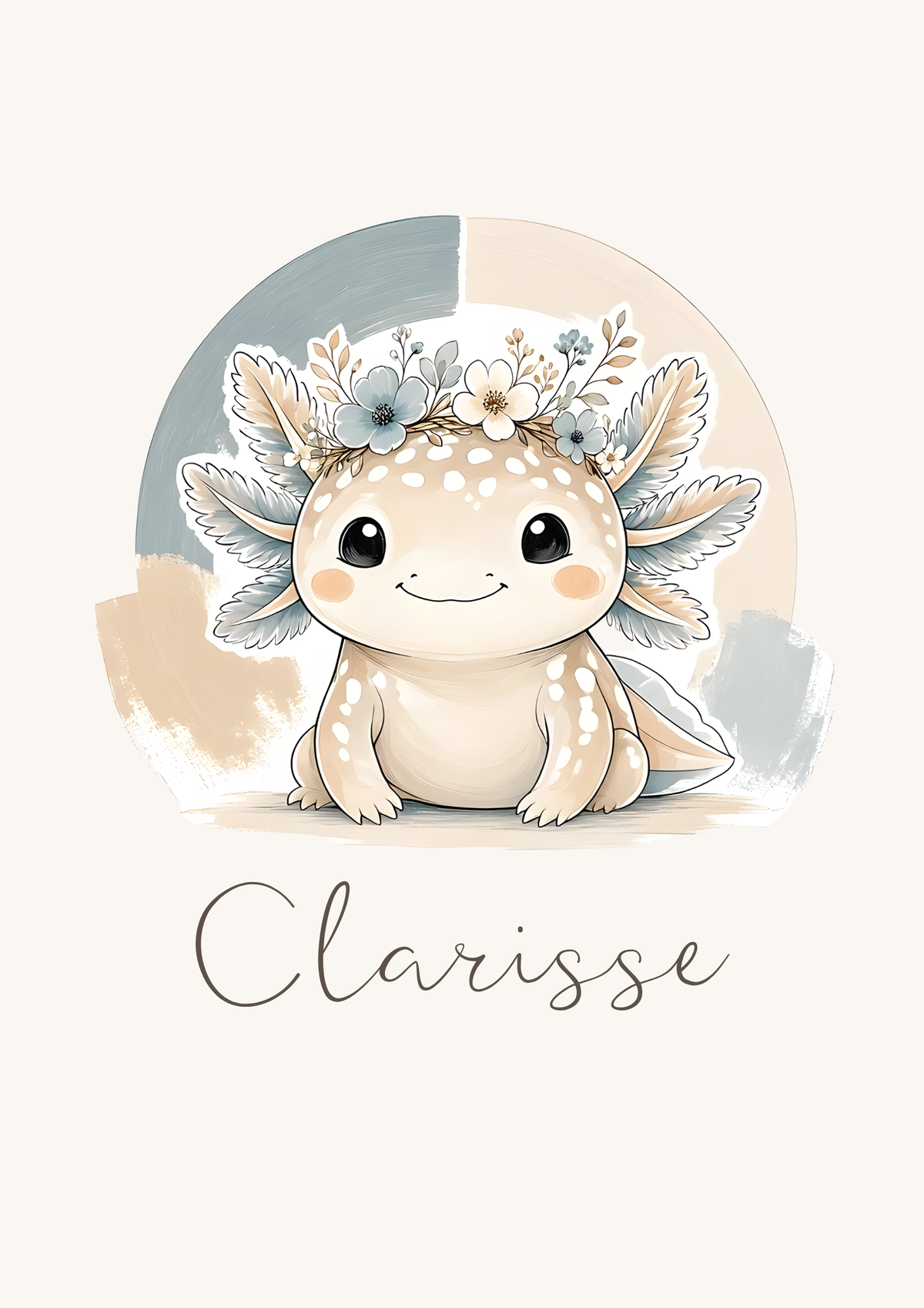 Affiche axolotl personnalisée – Animal totem