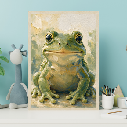 Affiche bébé grenouille encadrée – prête à accrocher