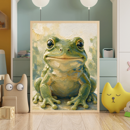 Affiche bébé grenouille encadrée – prête à accrocher