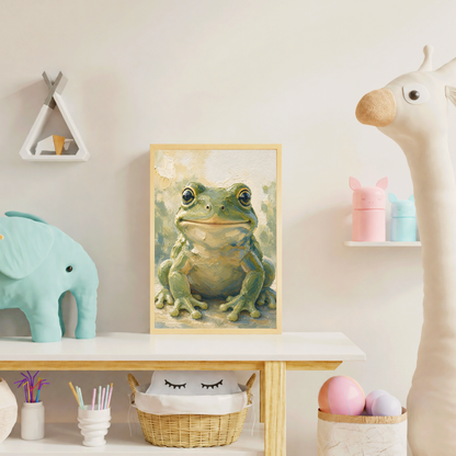 Affiche bébé grenouille encadrée – prête à accrocher