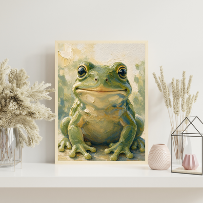 Affiche bébé grenouille encadrée – prête à accrocher