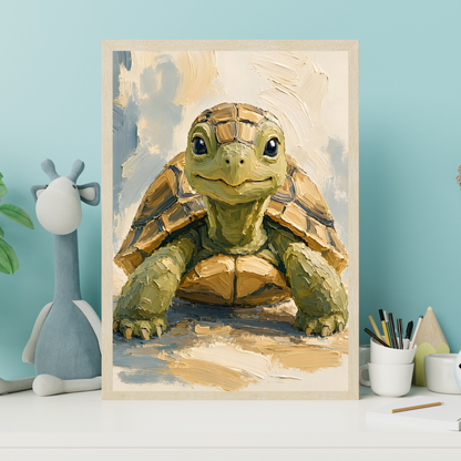 Affiche bébé tortue de terre encadrée – prête à accrocher