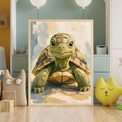 Affiche bébé tortue de terre encadrée – prête à accrocher