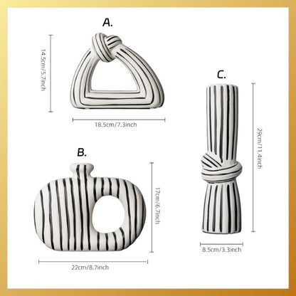 Vase Céramique Rayé Noir et Blanc – Décoration Zèbre Fait Main