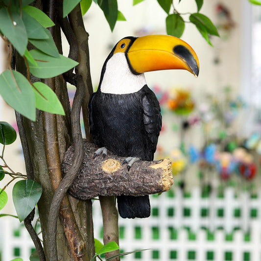 toucan resine decoration murale pour accrocher a un arbre