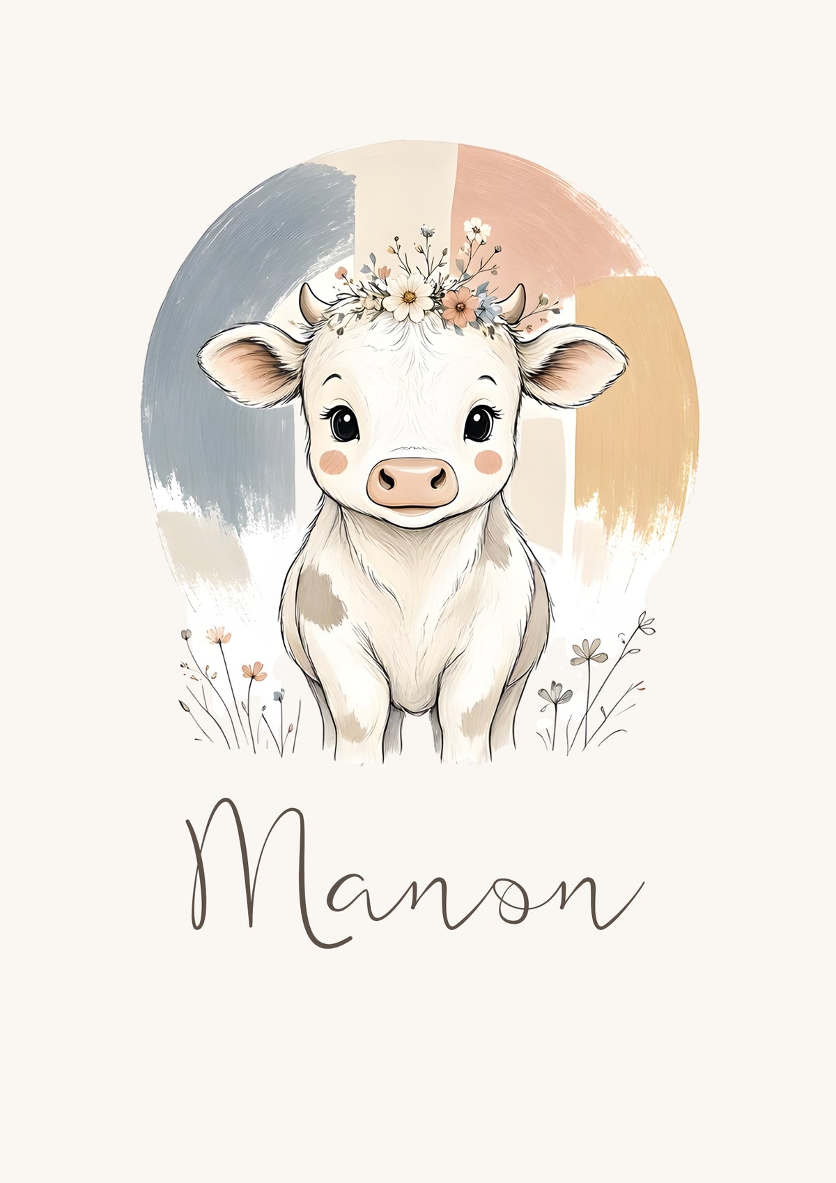 Affiche vache personnalisée – Animal totem