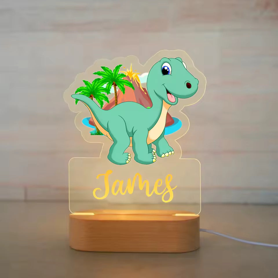 Veilleuse personnalisable - Dino, le petit explorateur