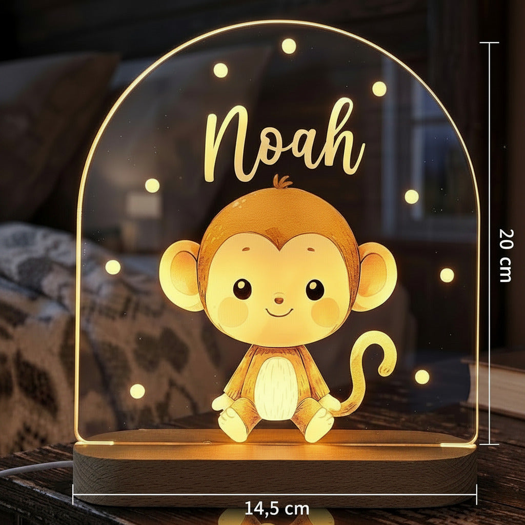 Veilleuse acrylique à personnaliser - Le singe