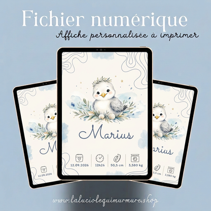 Visuel Marius sur trois tablettes avec la mention Fichier numérique